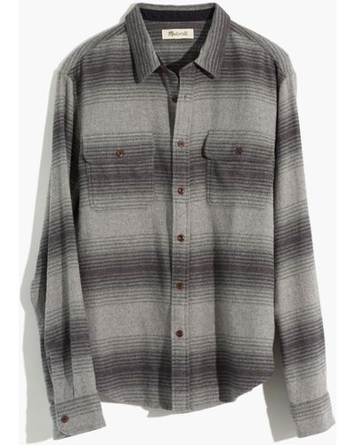 MW Double-brushed Flannel Long-sleeve Workshirt - Grey
