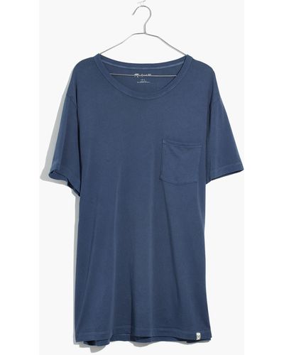 MW Garment-dyed Allday Crewneck Pocket Tee - Blue