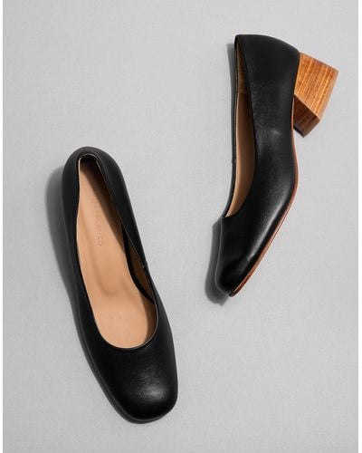 MW Huma Blanco Leather Luisa Court Shoes - Black