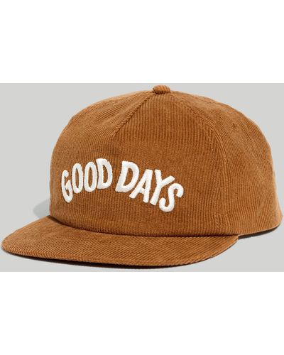 MW Embroidered Corduroy Trucker Hat: Good Days Edition - Brown
