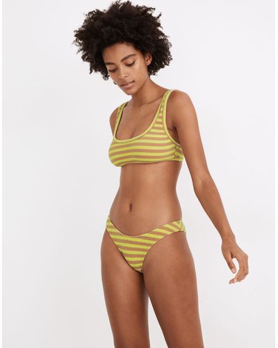 MW Madewell Striped Terry Curved-waist Bikini Bottom - Multicolor