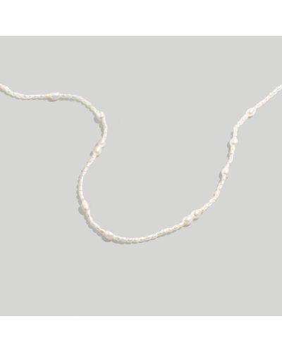 MW Mixed Pearl Beaded Choker Necklace - White