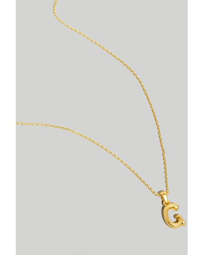 MW Puffy Letter Pendant Necklace - Metallic