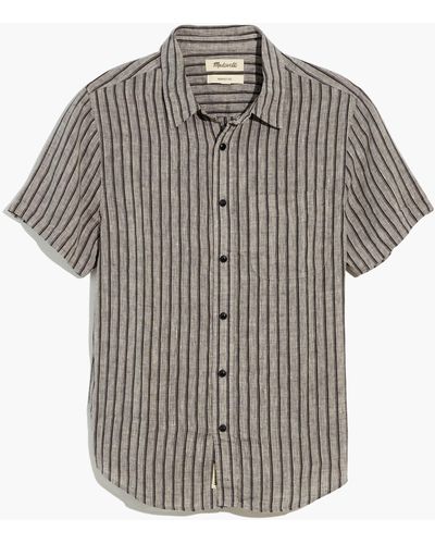 MW Linen Perfect Short-sleeve Shirt - Grey