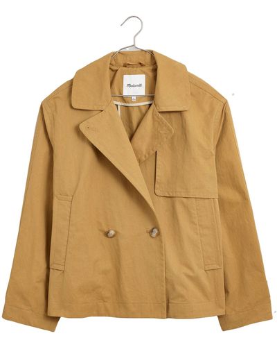MW Double-breasted Crop Trench Coat - Natural