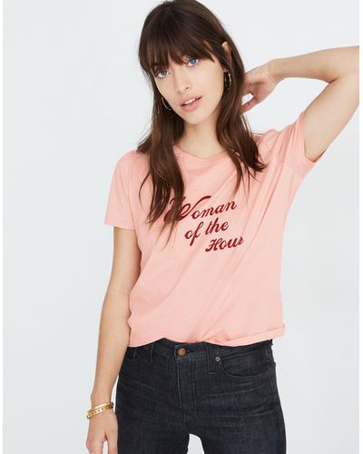 MW Madewell X Bliss & Mischief® Of The Hour Slim Tee - Pink