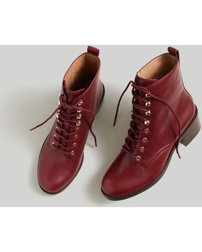 MW The Patti Lace-up Boot - Red