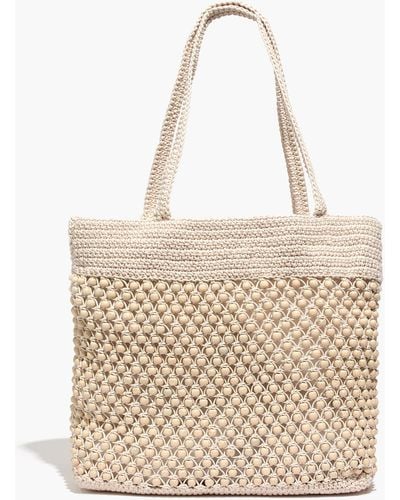 MW The Beaded Crochet Tote Bag - Natural