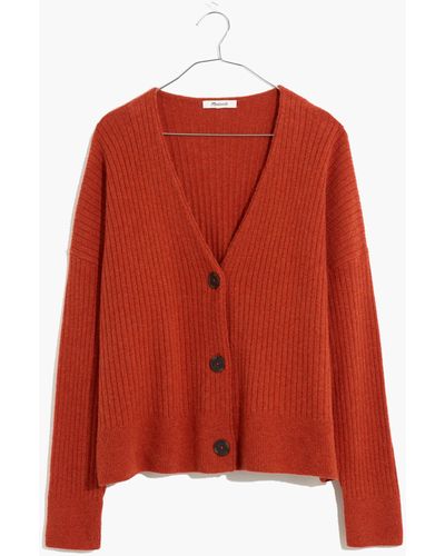 MW Cameron Ribbed Cardigan Sweater - Red