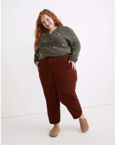 MW Plus Curvy Tapered Huston Pull-on Crop Trousers - Brown