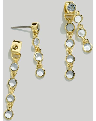MW Stacked Stone Earrings - White