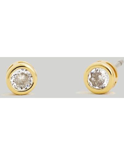 MW The Tennis Collection Bezel Set Crystal Stud Earrings - White