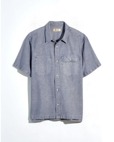 MW Sun-faded Short-sleeve Work Shirt - Grey