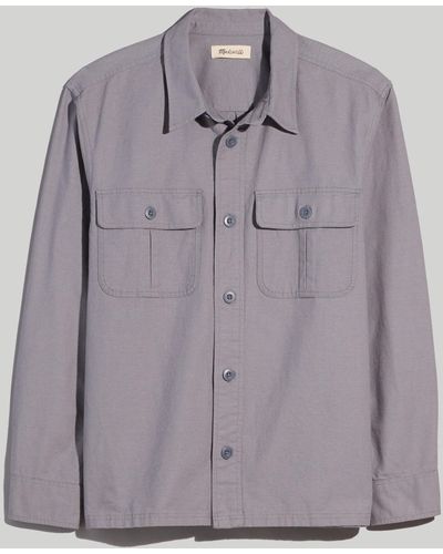 MW Cotton-linen Boxy Shirt-jacket - Grey