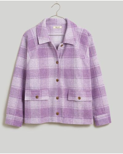 MW Brushed Jacquard Shirt Jacket - Purple