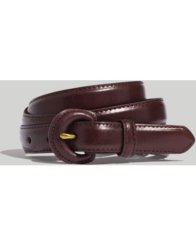 MW Leather Covered Buckle Belt - Brown