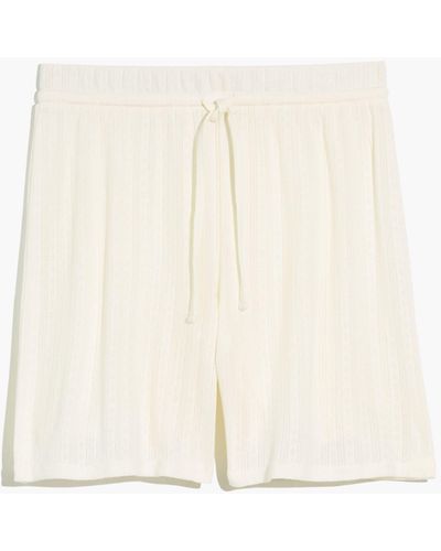 MW Pointelle Knit Long Pyjama Shorts - Natural