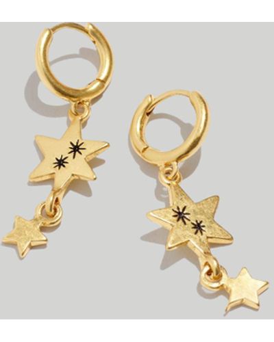 MW Pavé Star Huggie Hoop Earrings - Metallic