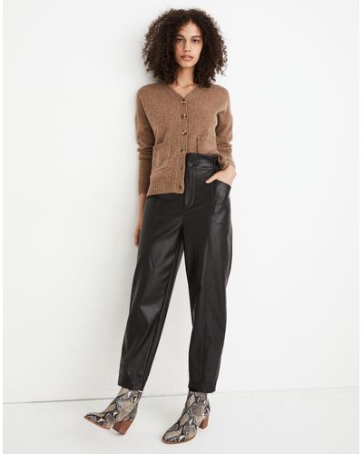 MW Vegan Leather Pull-on Paperbag Trousers - Multicolour