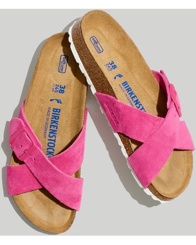 MW Birkenstock® Suede Siena Soft Footbed Sandals - Pink