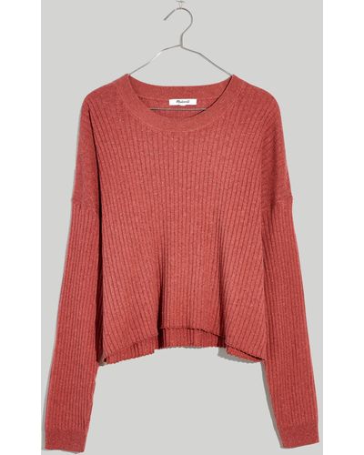 MW Plus Donegal Lawson Crop Pullover Sweater - Red
