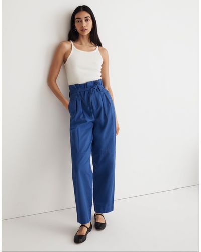 MW Paperbag Trench Pants - Blue