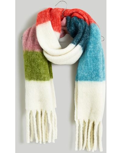 MW Brushed Wool-blend Scarf - Blue