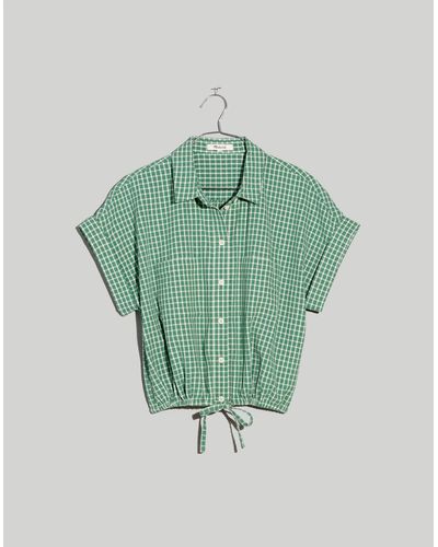 MW Plus Button-up Drawstring Shirt - Green