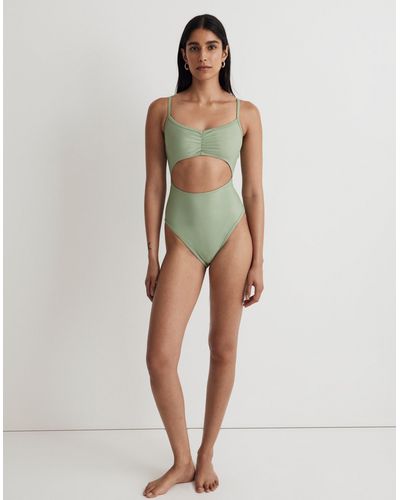 MW Cinched Cutout One-piece Swimsuit - Green