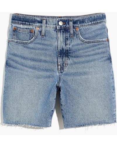 MW Plus High-rise Mid-length Denim Shorts - Blue