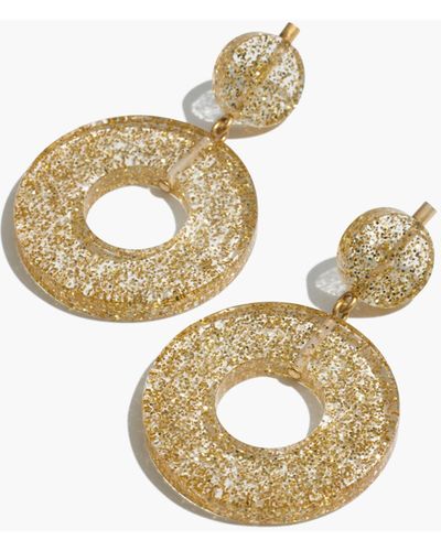 MW Circle Statement Earrings - Metallic