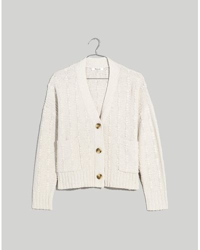MW Denisa Bobble-knit Cardigan Sweater - White