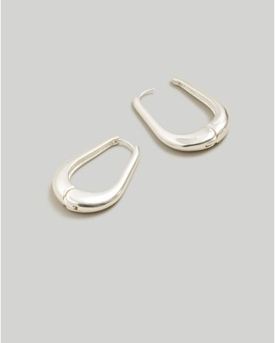 MW Droplet Large Hoop Earrings - White