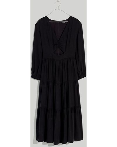 MW Lusterweave Cutout Midi Dress - Black