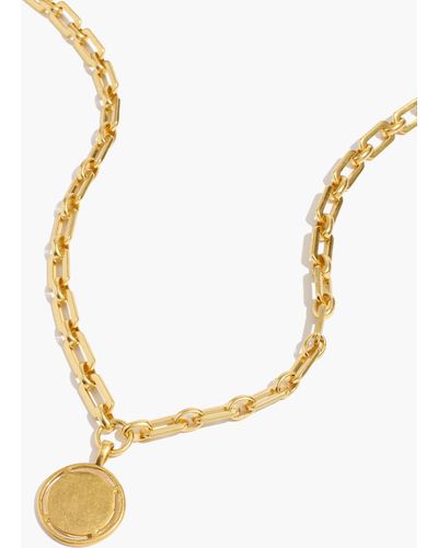 MW Framed Coin Chain Necklace - Metallic
