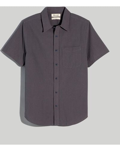 MW Crinkle Cotton Perfect Short-sleeve Shirt - Grey