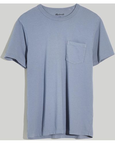 MW Garment-dyed Allday Crewneck Pocket Tee - Blue