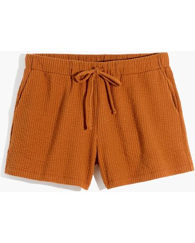 MW Seersucker Drawstring Shorts - Brown
