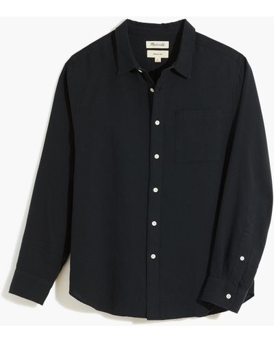 MW Textured Cotton Perfect Long-sleeve Shirt - Blue