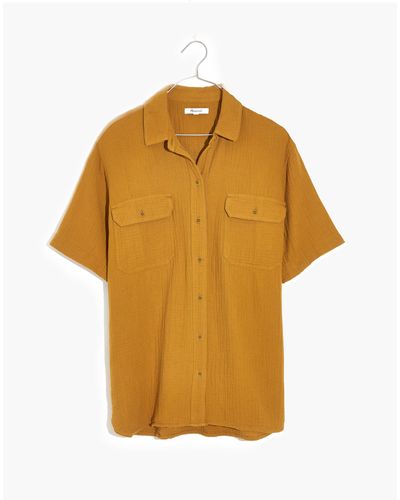 MW Lightspun Short-sleeve Flap-pocket Shirt - Brown