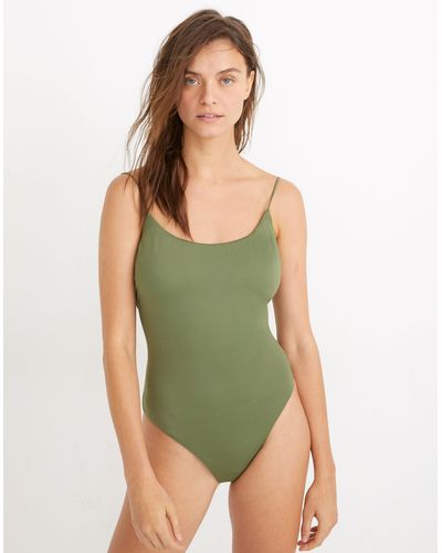 MW Madewell Second Wave Spaghetti-strap One-piece Swimsuit - Green