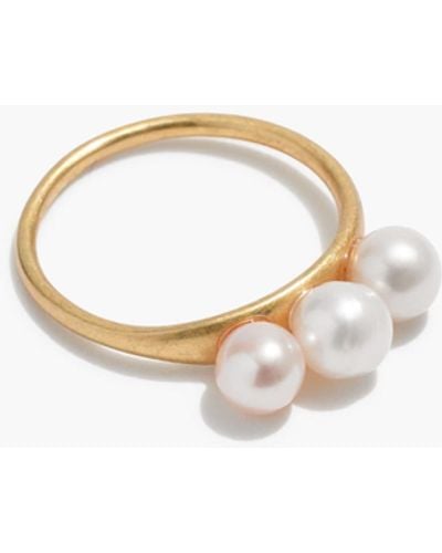 MW Triple Pearl Ring - White