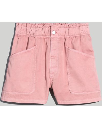 MW Denim Pull-on Paperbag Utility Shorts: Garment-dyed Edition - Multicolour
