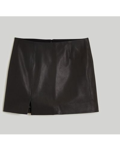 MW Leather Mini Skirt - Natural