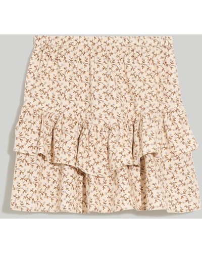 MW Flannel Pull-on Mini Skirt - Natural