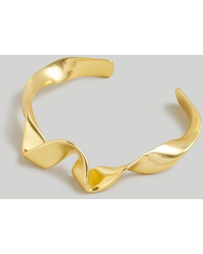 MW Twisted Ribbon Cuff Bracelet - Metallic