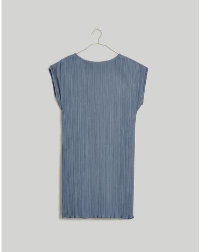 MW Plissé Mini Tee Dress - Blue