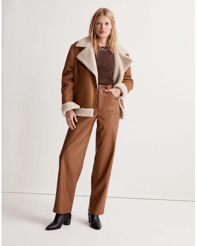 MW The Perfect Vintage Wide-leg Pant: Faux Leather Edition - Brown