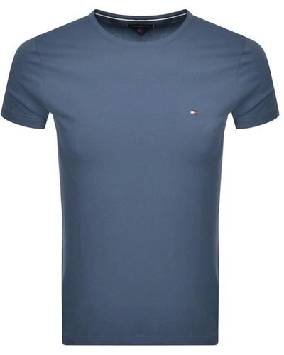 Tommy Hilfiger Stretch Logo T Shirt - Blue