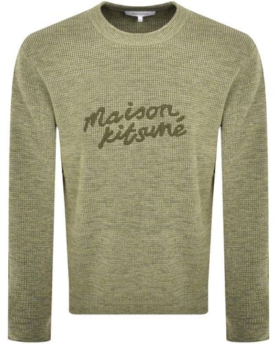 Maison Kitsuné Handwriting Knit Sweater - Green